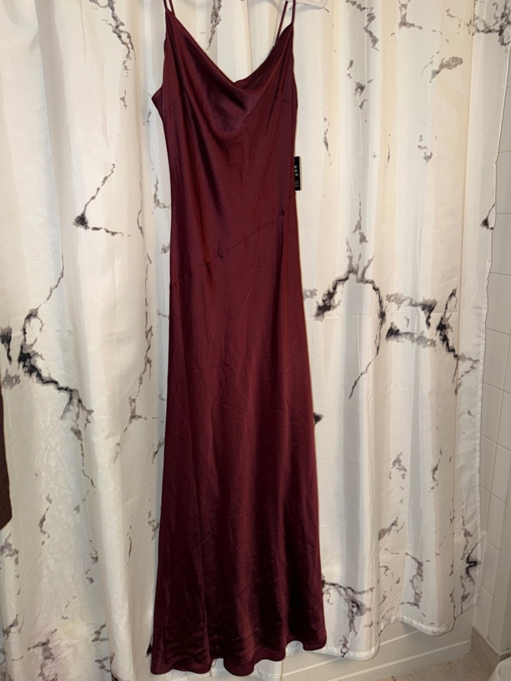 Express Wine Red Satin Slip Maxi Dress